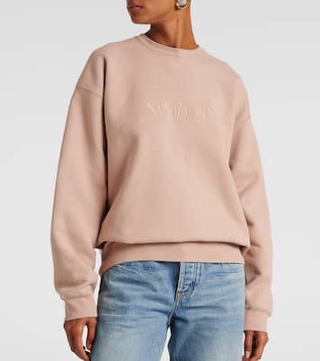 Logo cotton jersey sweatshirt | Saint Laurent