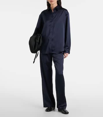 White Label Hemd Raven aus Satin | Proenza Schouler