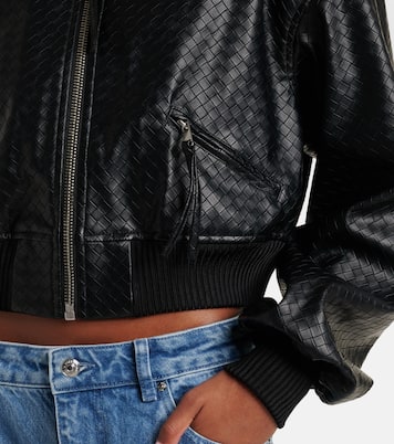 Cropped-Bomberjacke aus Lederimitat | Rotate