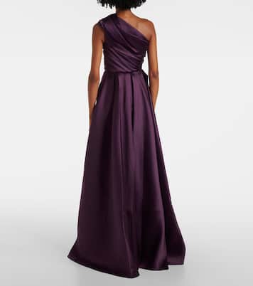 Abito lungo monospalla in twill | Solace London