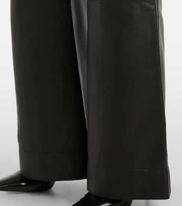 High-Rise Bootcut-Hose Alina aus Leder | Victoria Beckham