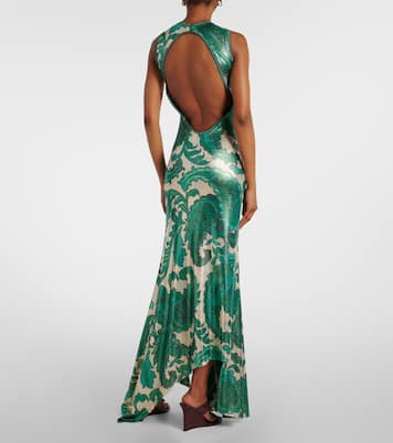 Paisley open-back lamé maxi dress | Etro