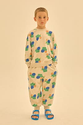 Printed cotton jersey sweatpants | Jellymallow