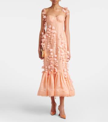 Abito midi Dawning in lino e seta | Zimmermann