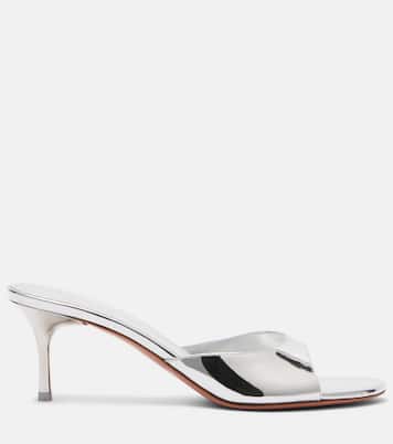 Jeanne 60 mirrored leather mules  | Amina Muaddi