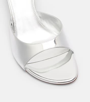 Jeanne 60 mirrored leather mules  | Amina Muaddi