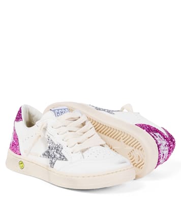 Baskets Ballstar en cuir à paillettes | Golden Goose Kids