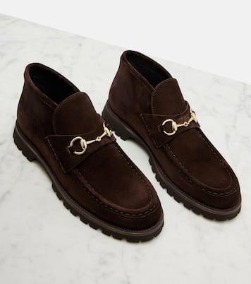 Horsebit suede ankle boots | Gucci