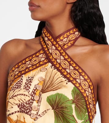 Minikleid Foliage Sketch aus Leinen | Farm Rio