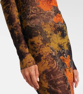Bedrucktes Maxikleid Médallion aus Mesh | Jean Paul Gaultier