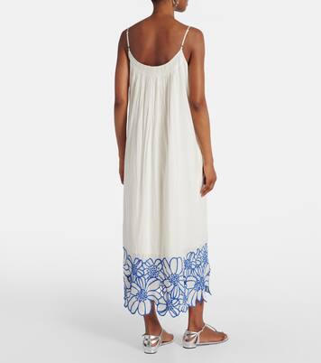 Robe midi Juliette brodée en coton | Velvet