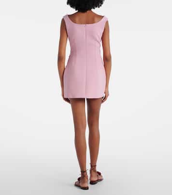 Vestido corto de mezcla de lana con aplique floral | Magda Butrym