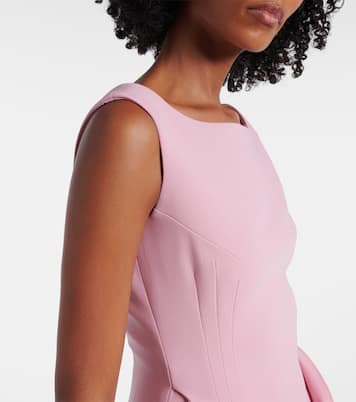 Vestido corto de mezcla de lana con aplique floral | Magda Butrym