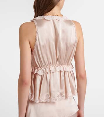 Lace-trimmed silk satin top | Chloé