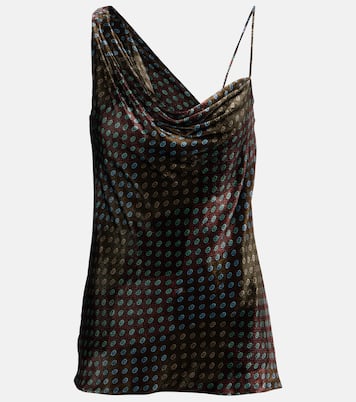 Draped printed velvet top | Dries Van Noten