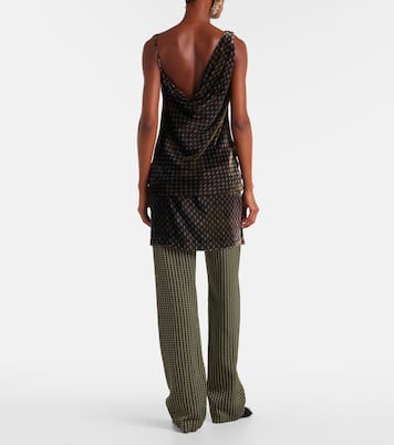 Draped printed velvet top | Dries Van Noten