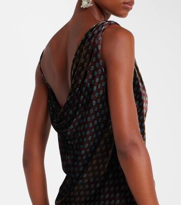 Draped printed velvet top | Dries Van Noten