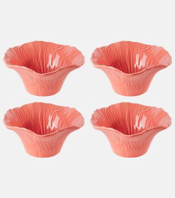 Maria Flor Hollyhock set of 4 ceramic bowls | Bordallo Pinheiro