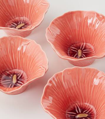 Maria Flor Hollyhock set of 4 ceramic bowls | Bordallo Pinheiro