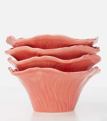 Maria Flor Hollyhock set of 4 ceramic bowls | Bordallo Pinheiro