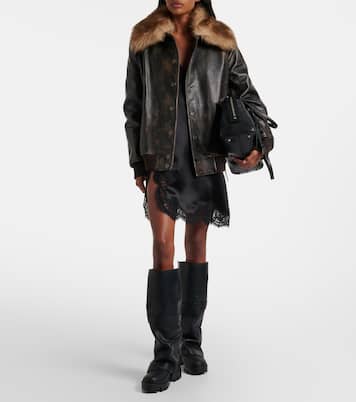 Bikerstiefel mit Leder | Dolce&Gabbana