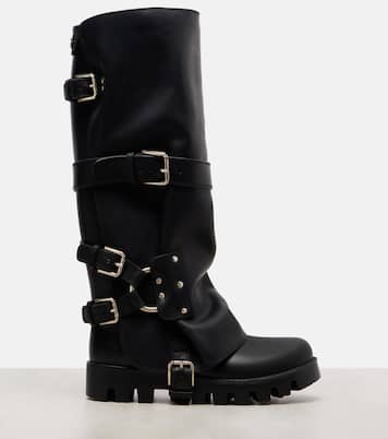 Bikerstiefel mit Leder | Dolce&Gabbana