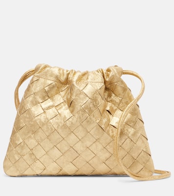Intrecciato Small metallic leather pouch | Bottega Veneta