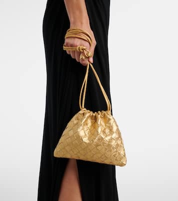 Intrecciato Small metallic leather pouch | Bottega Veneta