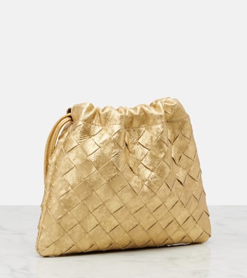 Intrecciato Small metallic leather pouch | Bottega Veneta