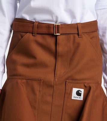 X Carhartt Minirock aus Baumwoll-Canvas  | Sacai