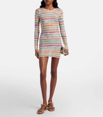 Vestido corto de lamé en zigzag | Missoni