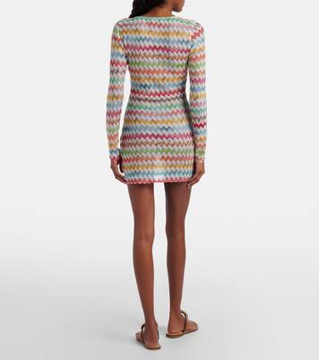 Vestido corto de lamé en zigzag | Missoni