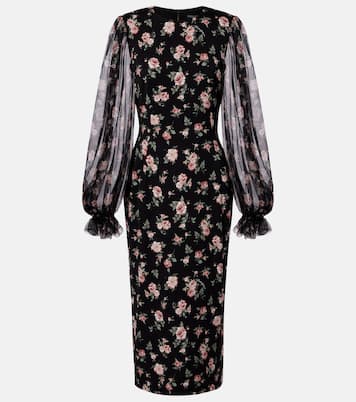 Floral silk-blend charmeuse midi dress | Dolce&Gabbana