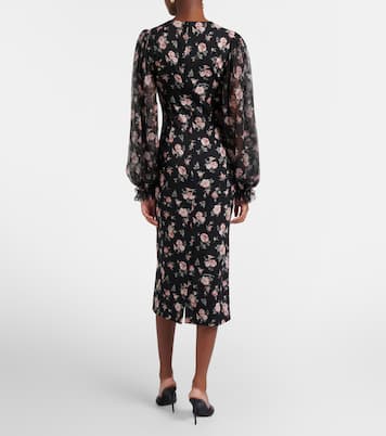 Floral silk-blend charmeuse midi dress | Dolce&Gabbana