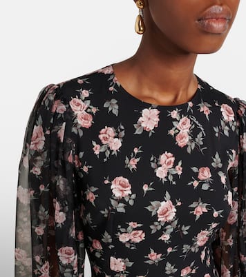 Floral silk-blend charmeuse midi dress | Dolce&Gabbana