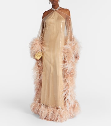 Kaftan Sza Sza Disco mit Federn | Taller Marmo