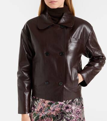 Cropped-Lederjacke | Self-Portrait