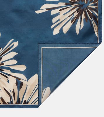 Foulard en sergé de soie à fleurs | Brunello Cucinelli