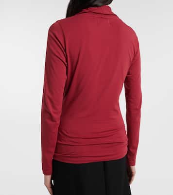 Meri cotton-blend jersey wrap top | Velvet