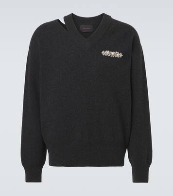 Pull en laine mélangée à découpes et ornement | Simone Rocha