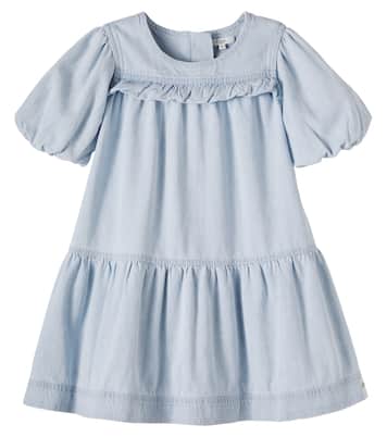 Ruffled denim dress | Chloé Kids