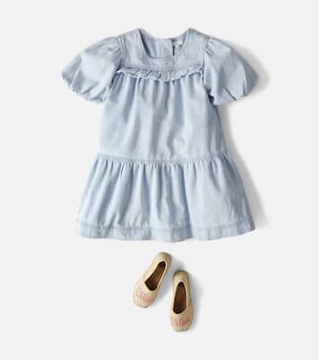 Ruffled denim dress | Chloé Kids