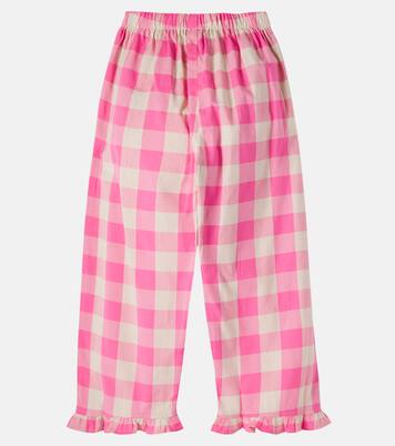 Anais checked crochet-trimmed cotton-blend pants | Bebe Organic