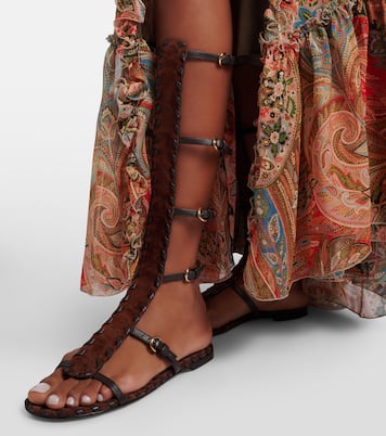 Sandalen Zaira aus Veloursleder und Leder | Gianvito Rossi