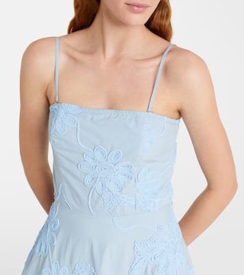 Embroidered floral cotton midi dress | Rotate