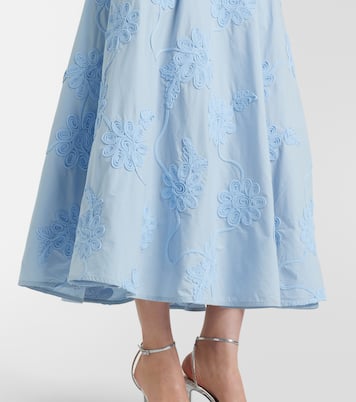 Embroidered floral cotton midi dress | Rotate