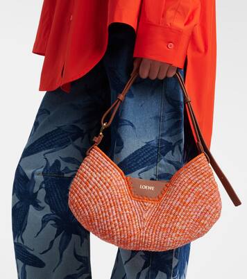 Paula's Ibiza Swim Medium raffia shoulder bag | Loewe