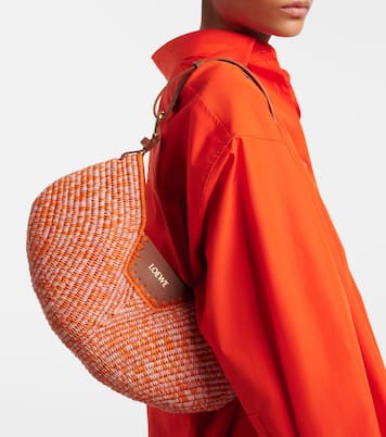Paula's Ibiza Swim Medium raffia shoulder bag | Loewe