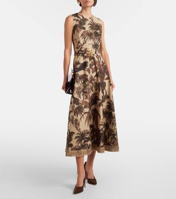 Robe midi à franges | Oscar de la Renta