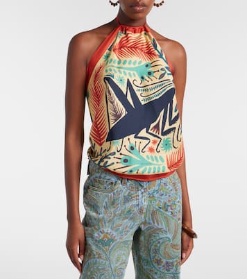 Bedrucktes Neckholder-Top aus Seide | Etro